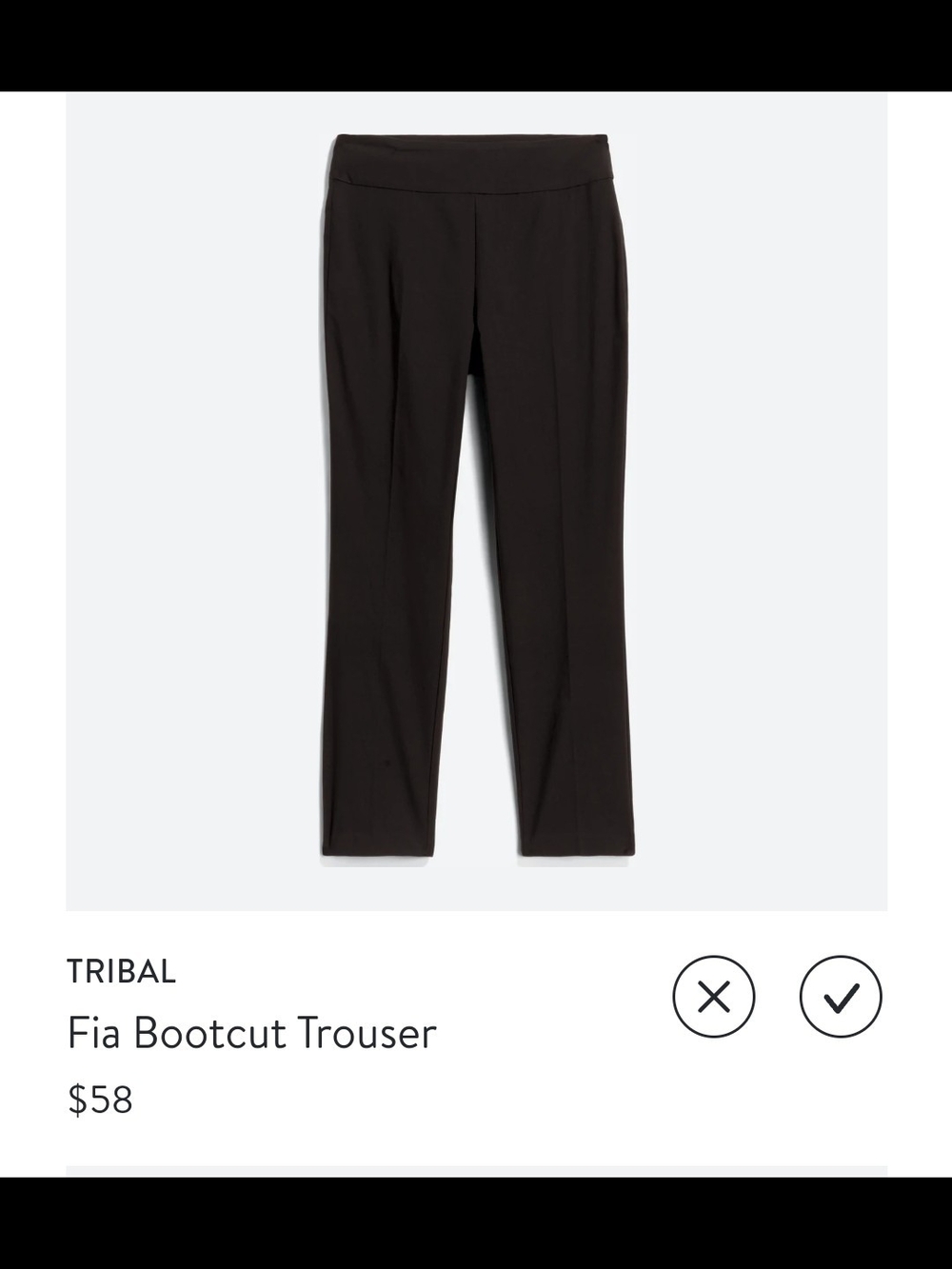 Tribal Fia Bootcut Trouser - Black